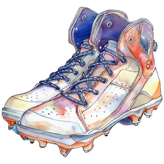 Watercolor Baseball Fabric Panel 6