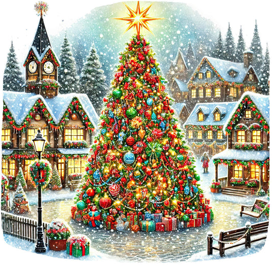 Christmas Villages Fabric Panel 66