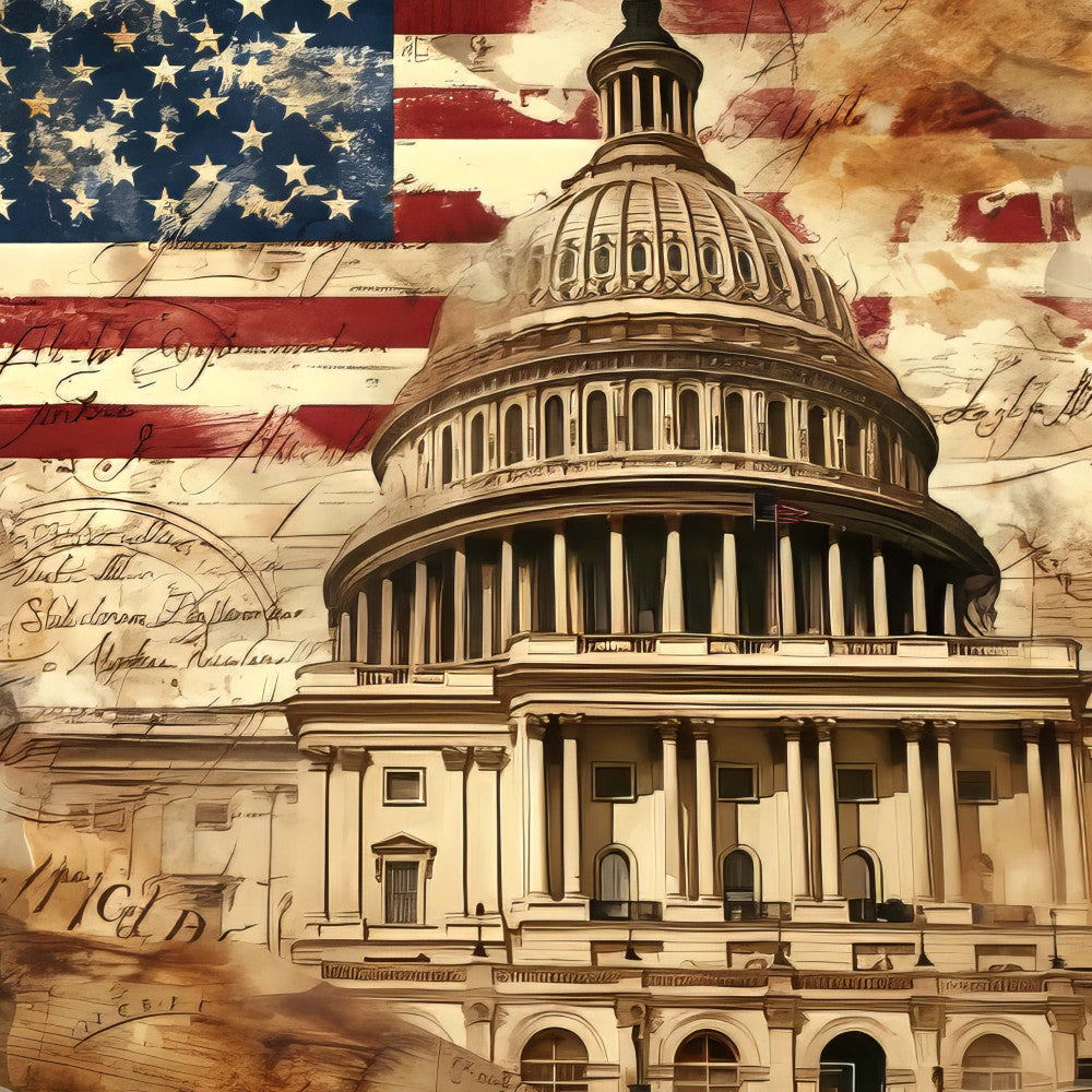 Vintage Patriotic Fabric Panel 14