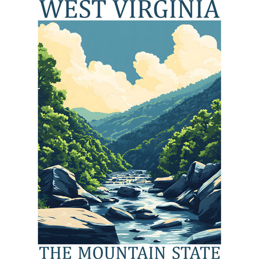 US State Poster Fabric Panel 4