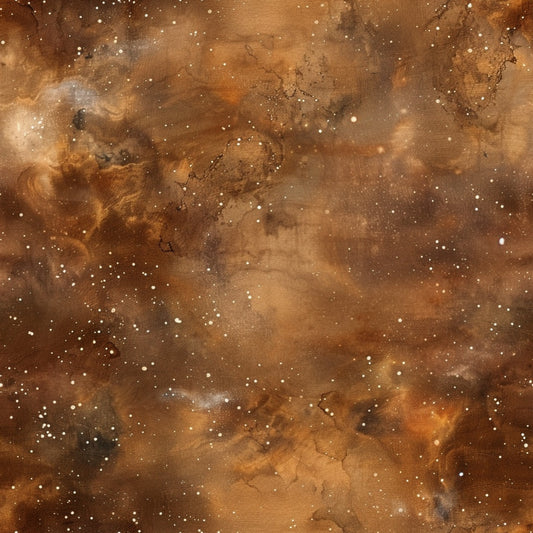 Brown Painted Galaxy Pattern 4 Quilting Cotton Fabric
