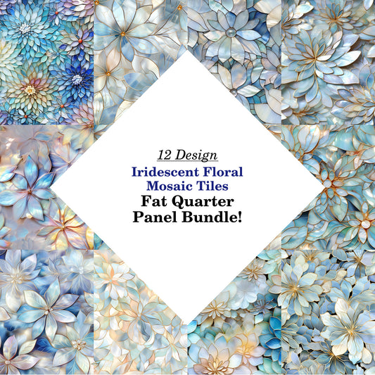 Iridescent Floral Mosaic Tiles Fat Quarter Bundle