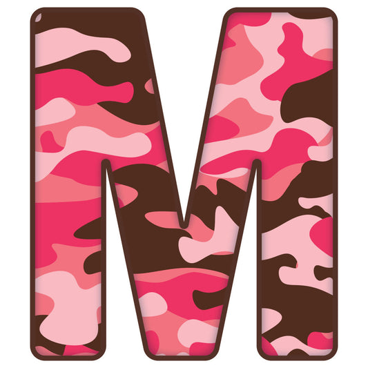 Pink Camo Alphabet Fabric Panel 5