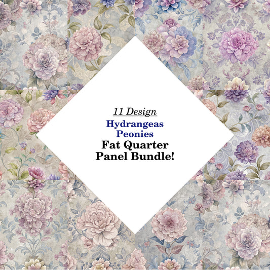 Hydrangeas Peonies Fat Quarter Bundle