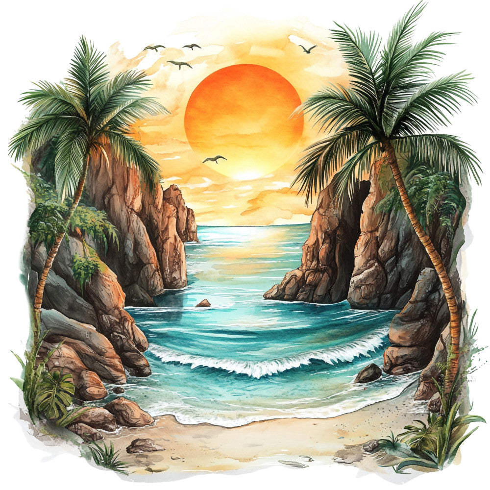 Tranquil Beach Fabric Panel 4