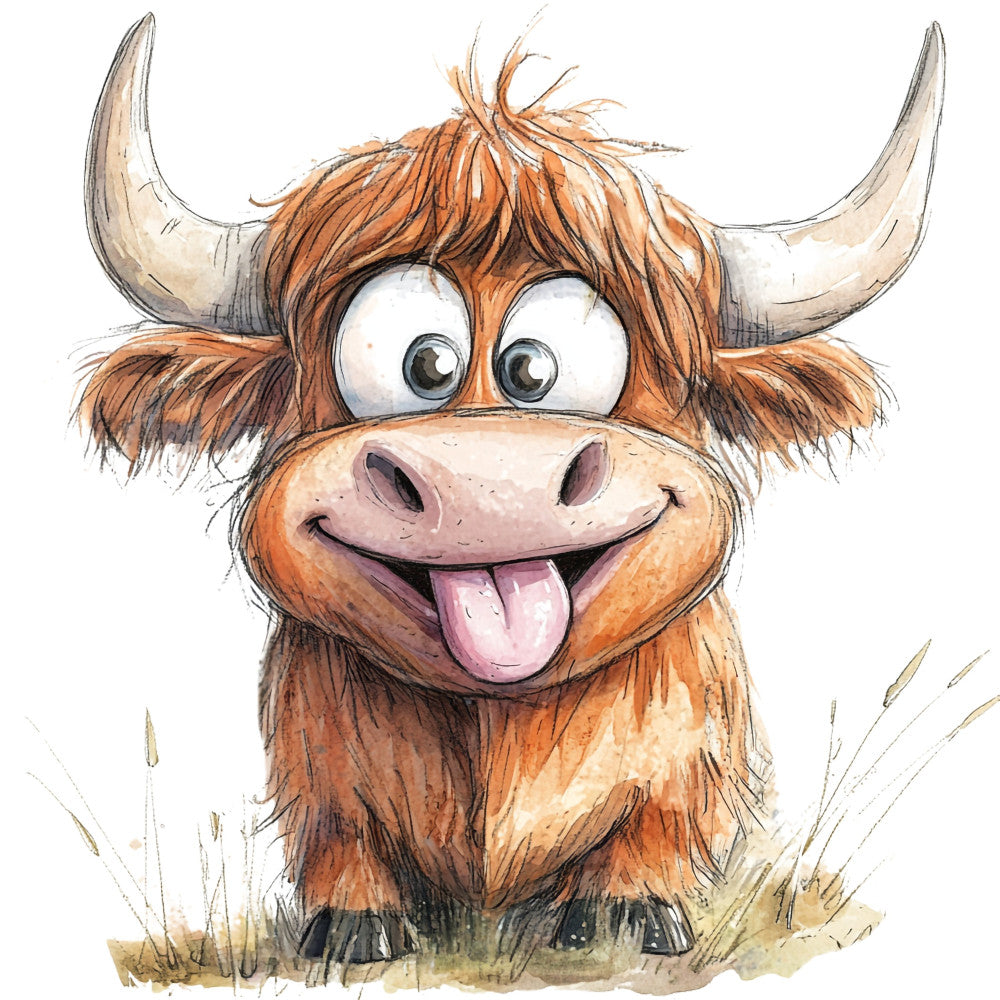 Adorable Highland Cow Fabric Panel 26