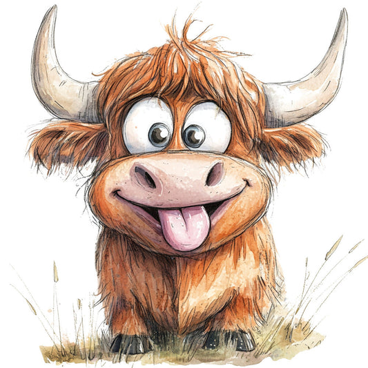 Adorable Highland Cow Fabric Panel 26