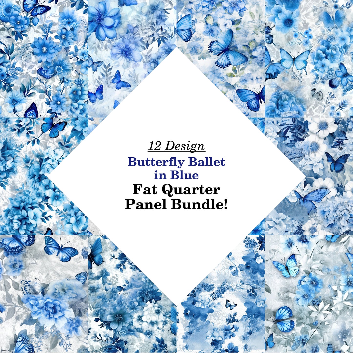Butterfly Ballet in Blue Fat Quarter Bundle