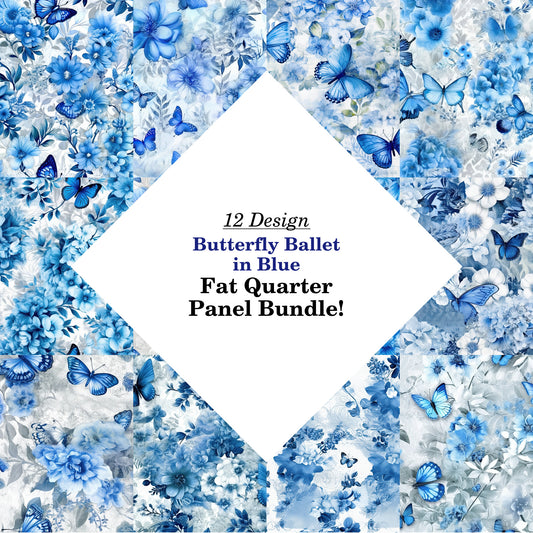 Butterfly Ballet in Blue Fat Quarter Bundle