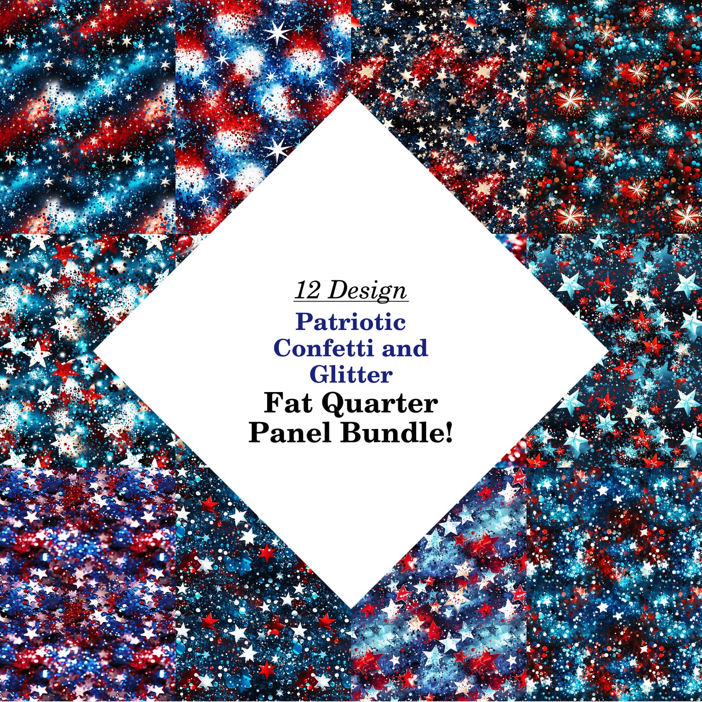 Patriotic Confetti and Glitter Fat Quarter Bundle