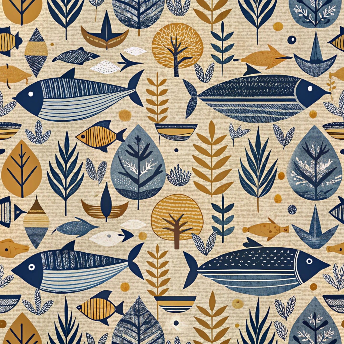 Magical Sea Pattern 17 Quilting Cotton Fabric