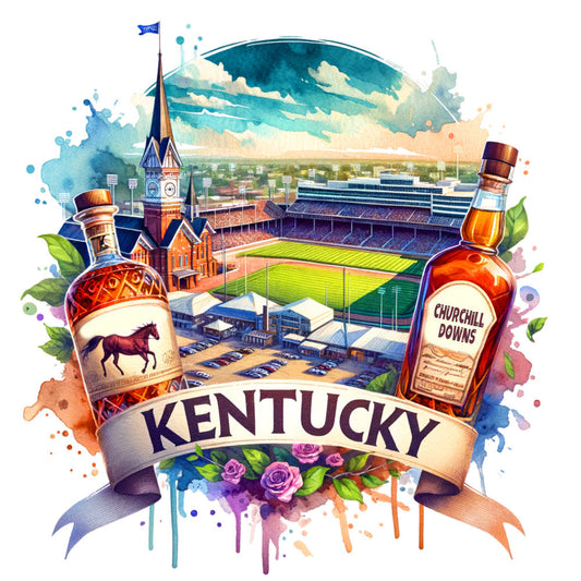 US States Retro Travel Fabric Panel 2