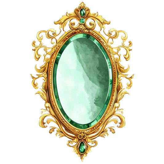 Emerald Victorian Lady Fabric Panel 15