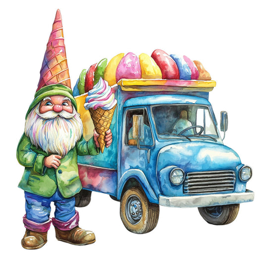 Ice Cream Gnome Fabric Panel 27