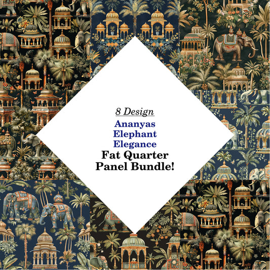 Ananyas Elephant Elegance Fat Quarter Bundle