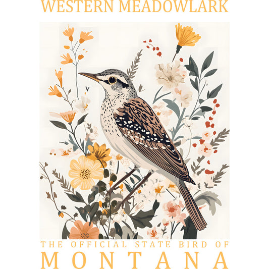 State Bird Poster Fabric Panel 33
