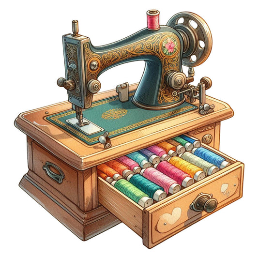 Vintage Sewing Machine Fabric Panel 15