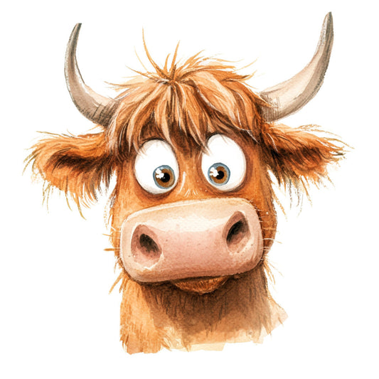 Adorable Highland Cow Fabric Panel 28