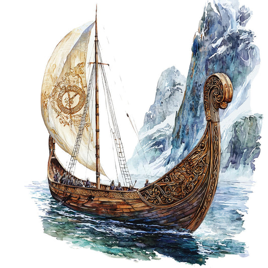 Viking Ships Fabric Panel 24