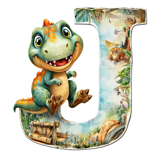 Dino Alphabet Fabric Panel 2