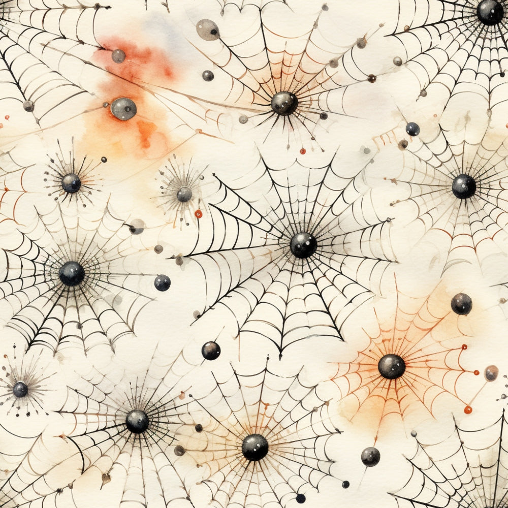 Daily Deal: Watercolor Halloween Characters Pattern 17 Quilting Cotton Fabric - 45" x 1 Yard"