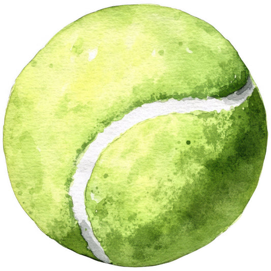 Watercolor Tennis Fabric Panel 6