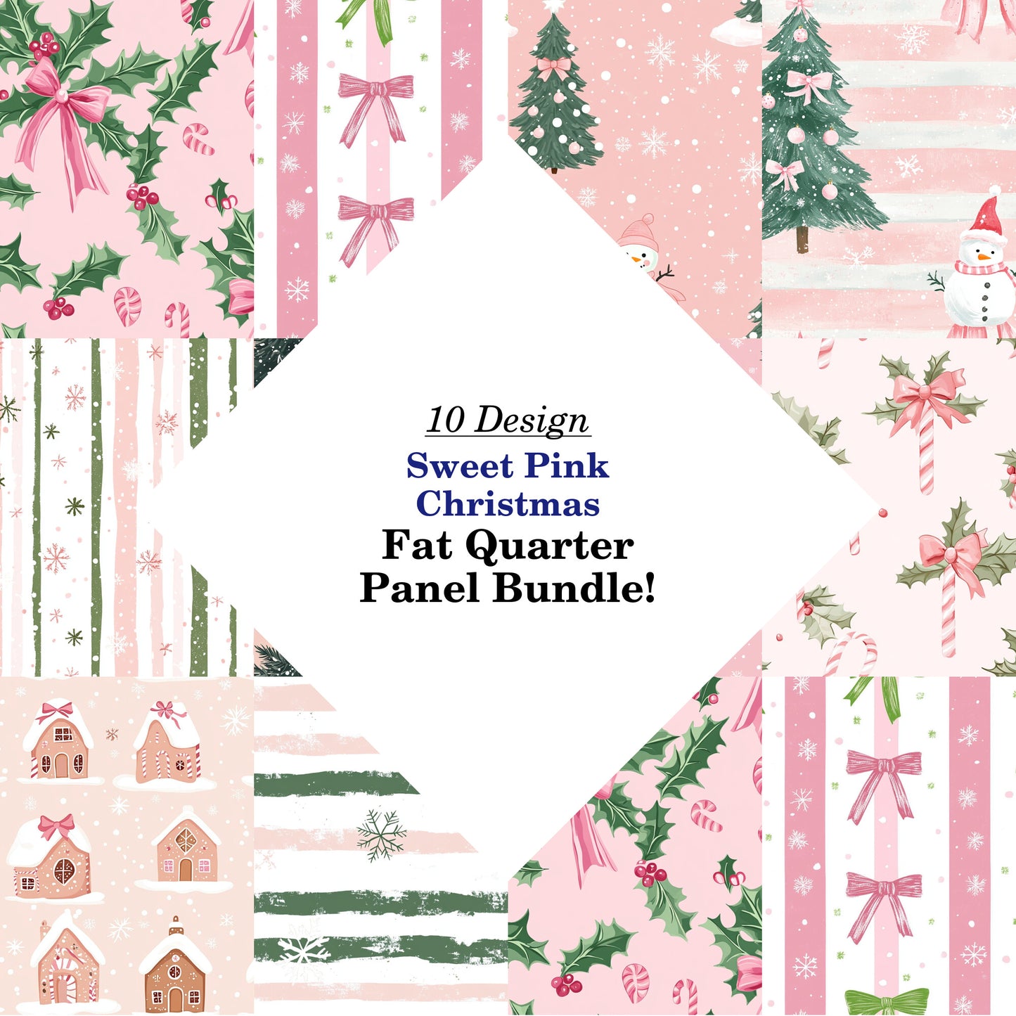 Sweet Pink Christmas Fat Quarter Bundle
