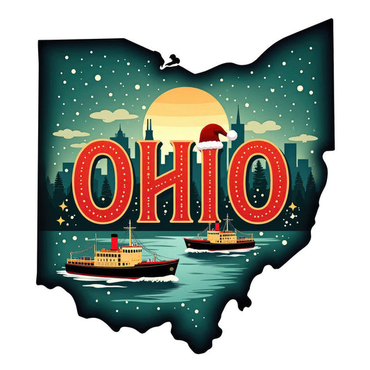 Christmas US States Fabric Panel 16