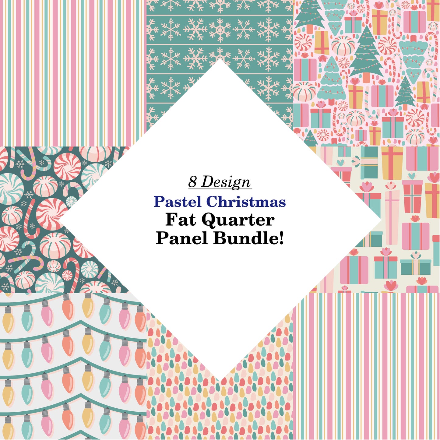 Pastel Christmas Fat Quarter Bundle