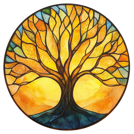 Tree of Life Stained Glass Fabric Panel 9
