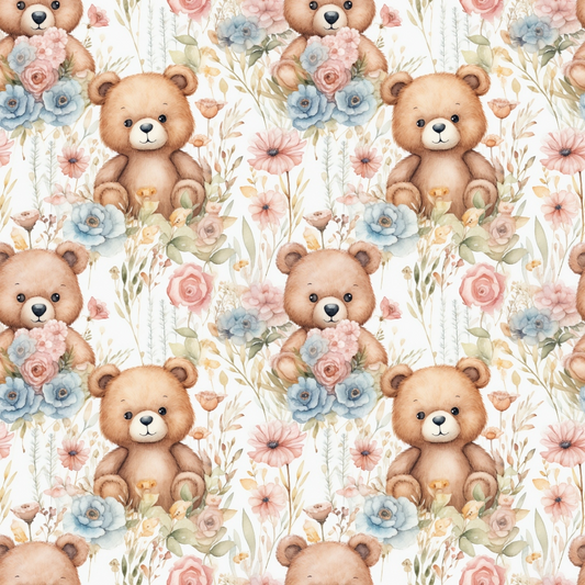Daily Deal: Classic Teddy Bear Pattern 3 Quilting Cotton Fabric - 45" x 2 Yards"