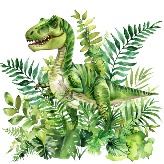 Watercolor Dinosaurs Fabric Panel 40