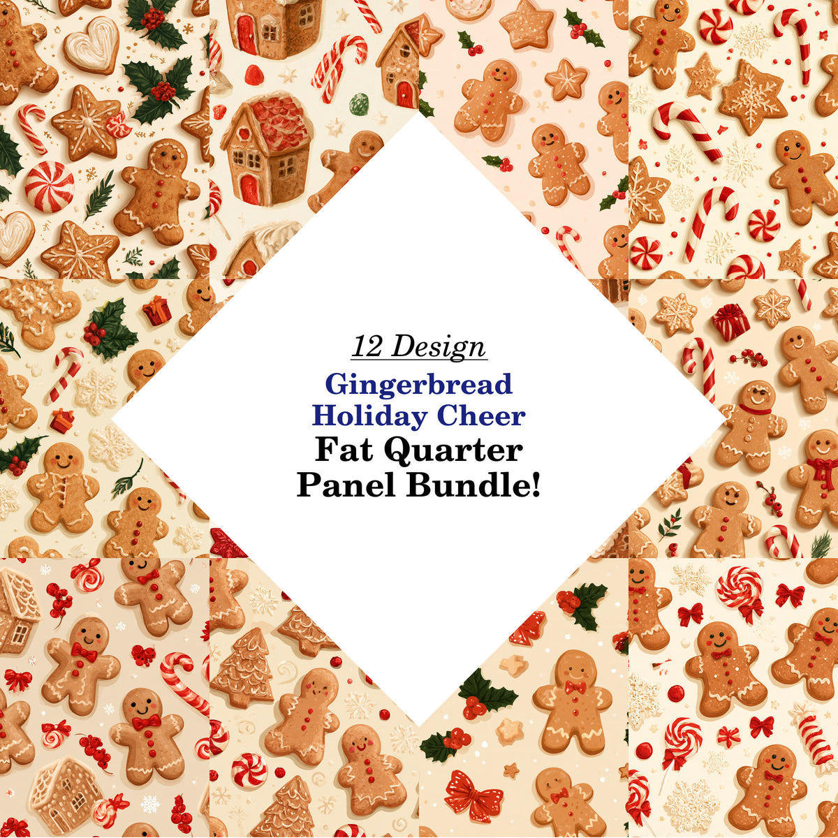 Gingerbread Holiday Cheer Fat Quarter Bundle