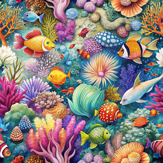 Magical Sea Pattern 22 Quilting Cotton Fabric