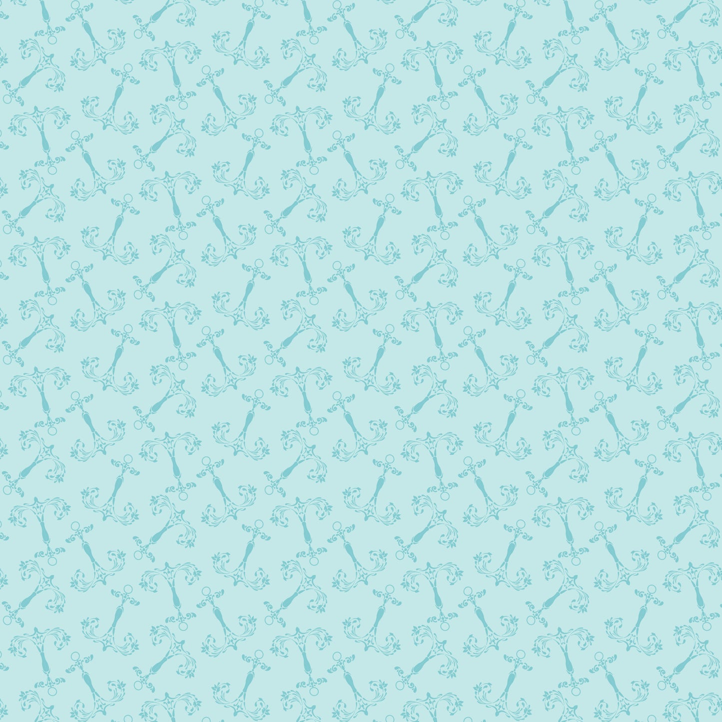 light blue, aqua, teal, nautical anchors, rope design, maritime pattern, ocean theme, sailing motif, quilting cotton, fabric panel, seamless repeat, monochromatic, coastal design, anchor chains, naval elements, sea inspired, maritime blue, cotton fabric, quilting material, nautical decor