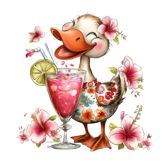 Whimsical Summer Goose Fabric Panel 31