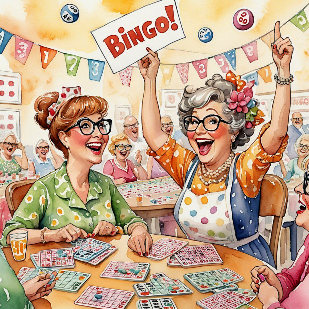 Funny Bingo Ladies Fabric Panel 4