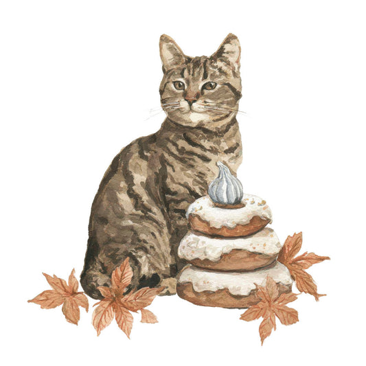 Cozy Autumn Cats Fabric Panel 11