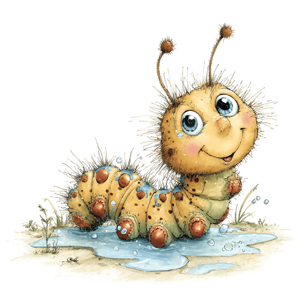 Whimsical Caterpillar Fabric Panel 10