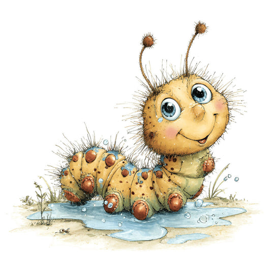 Whimsical Caterpillar Fabric Panel 10
