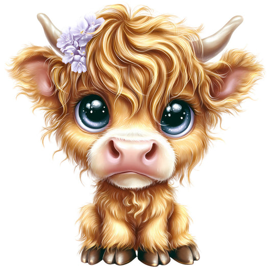 Adorable Highland Cows Fabric Panel 47