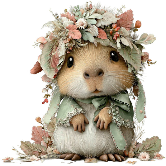 Whimsical Fall Autumn Capybara Fabric Panel 36