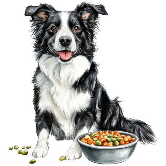 Watercolor Border Collie Fabric Panel 11