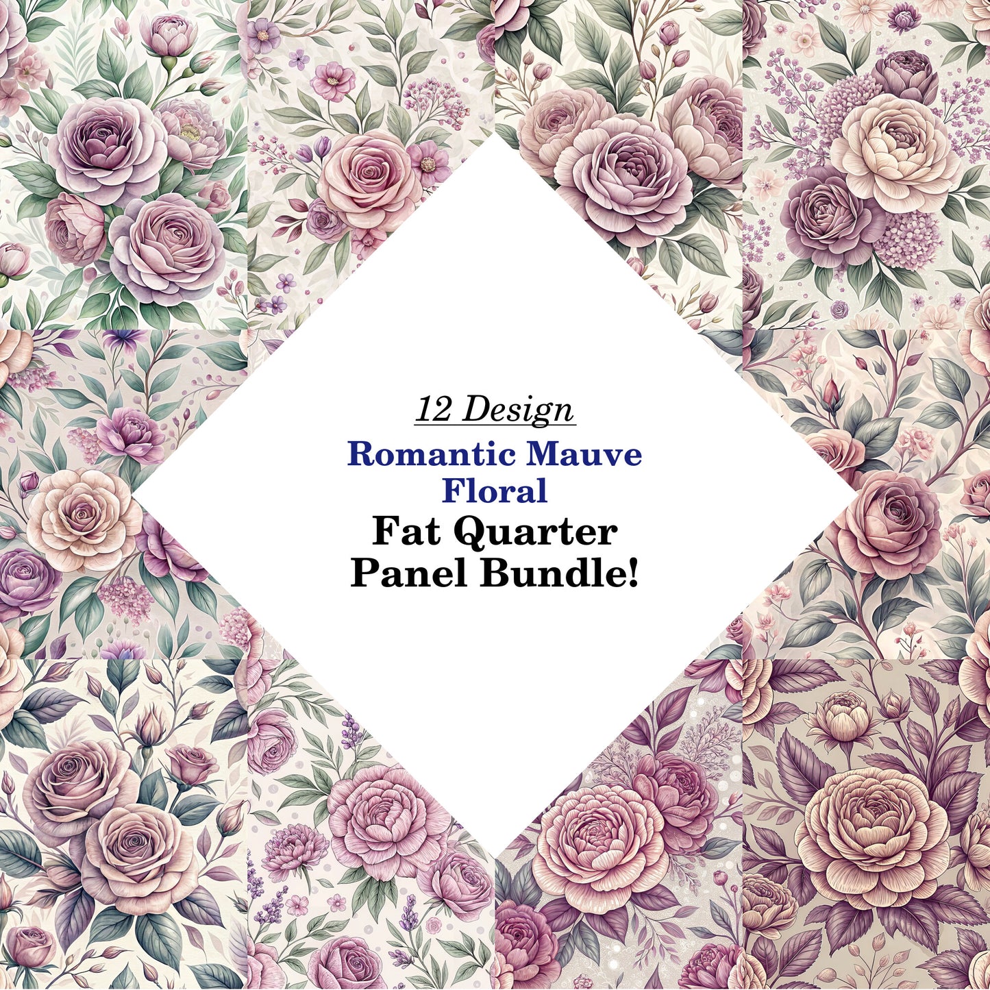Romantic Mauve Floral Fat Quarter Bundle
