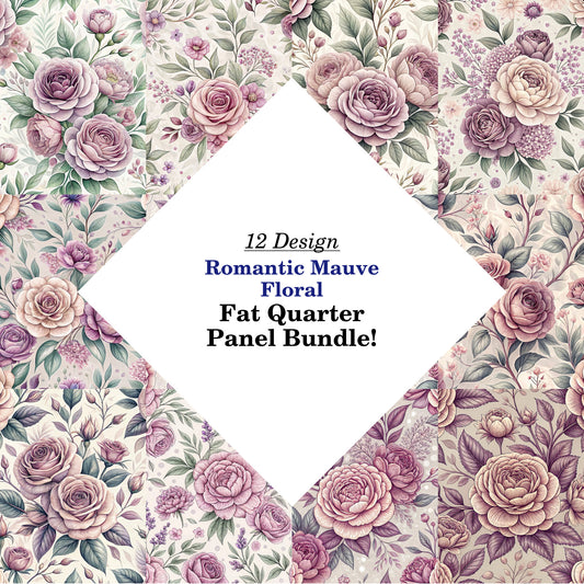 Romantic Mauve Floral Fat Quarter Bundle