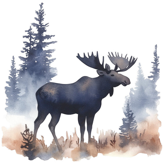 Moose Scene Fabric Panel 3