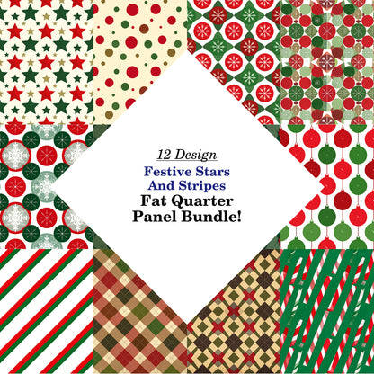 Festive Stars And Stripes Fat Quarter Bundle
