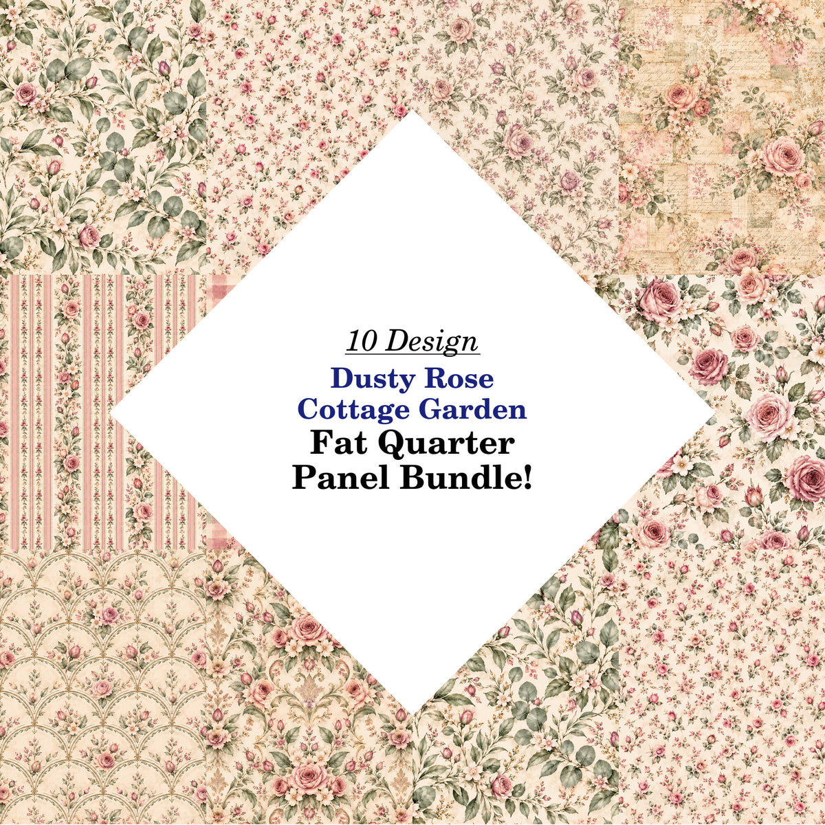 Dusty Rose Cottage Garden Fat Quarter Bundle