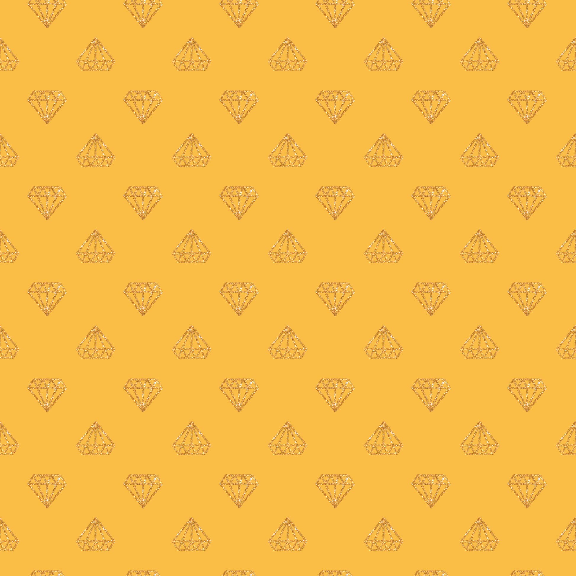 golden yellow, orange background, diamond pattern, geometric shapes, glittery diamonds, sparkly gems, repeating motif, quilting cotton, fabric panel, celebration theme, festive design, luxury pattern, precious stones, brilliant cut diamonds, shimmer effect, coordinating pattern, craft fabric, sewing material