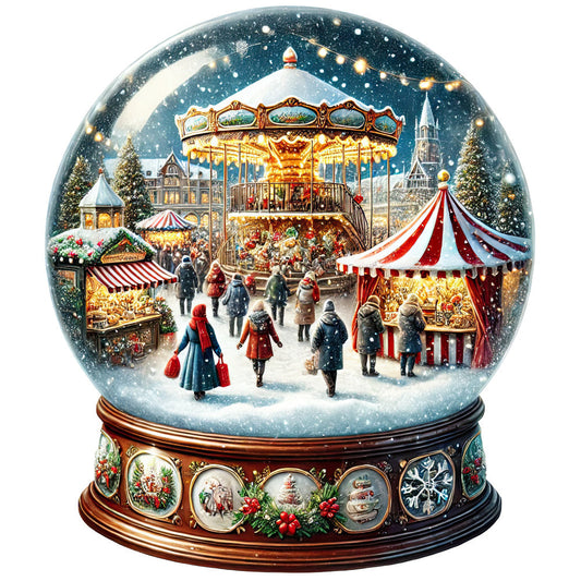 Christmas Snow Globes Fabric Panel 40